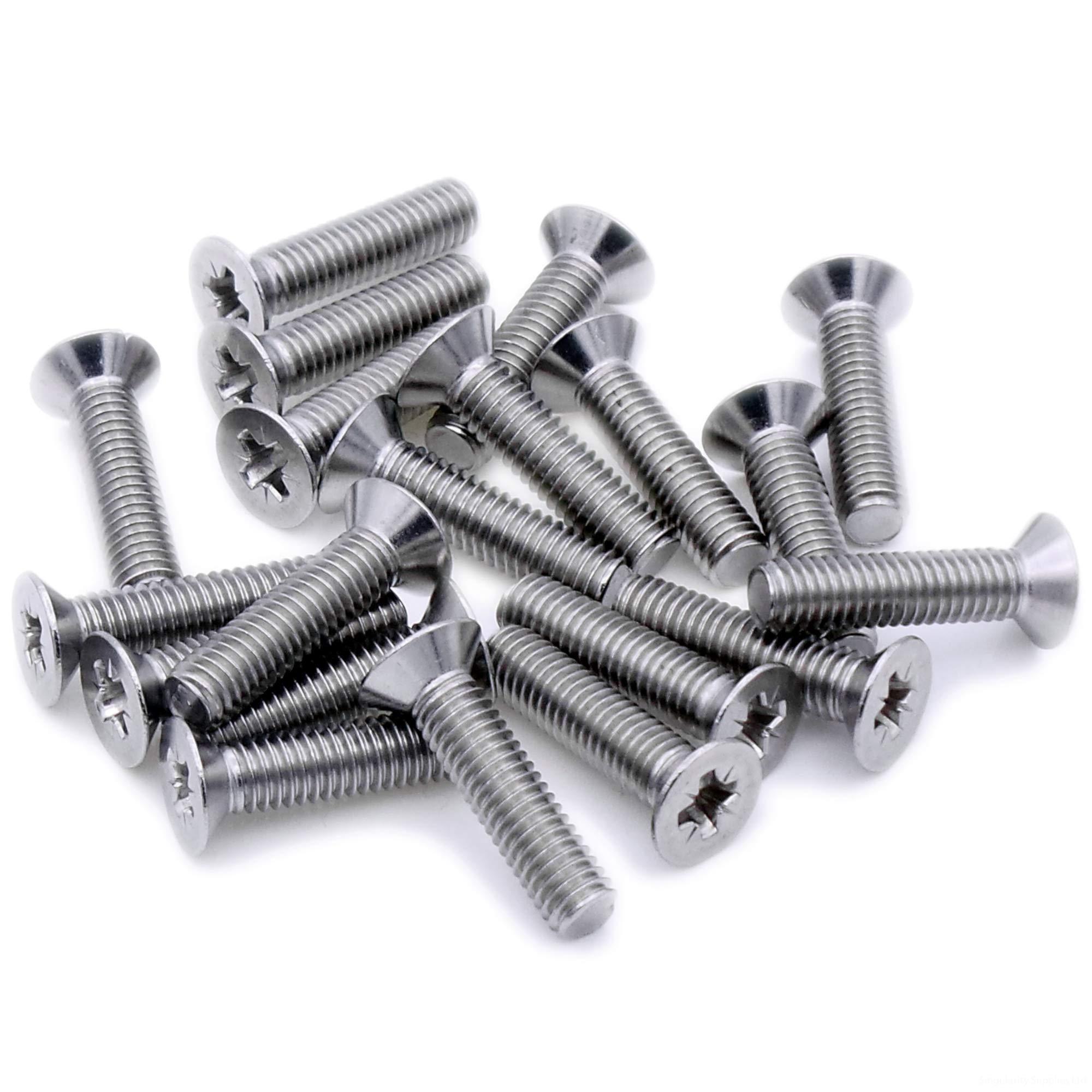 M1.6 (1.6mm x 20mm) Pozi Countersunk Machine Screw (Bolt) - Stainless Steel (A2) (Pack of 20)