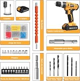 FADAKWALT 20V Cordless Drill Set with 40Pc Zubehör 2.0Ah Battery LED Light view 2