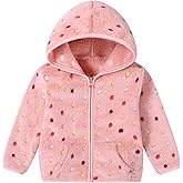 Adarl Toddler Baby Girls Fall Clothes Fleece Jackets Hooded Zip Up Cute Prints Fuzzy Coats Size 12 18 24 Months 2t 3t 4t 5t