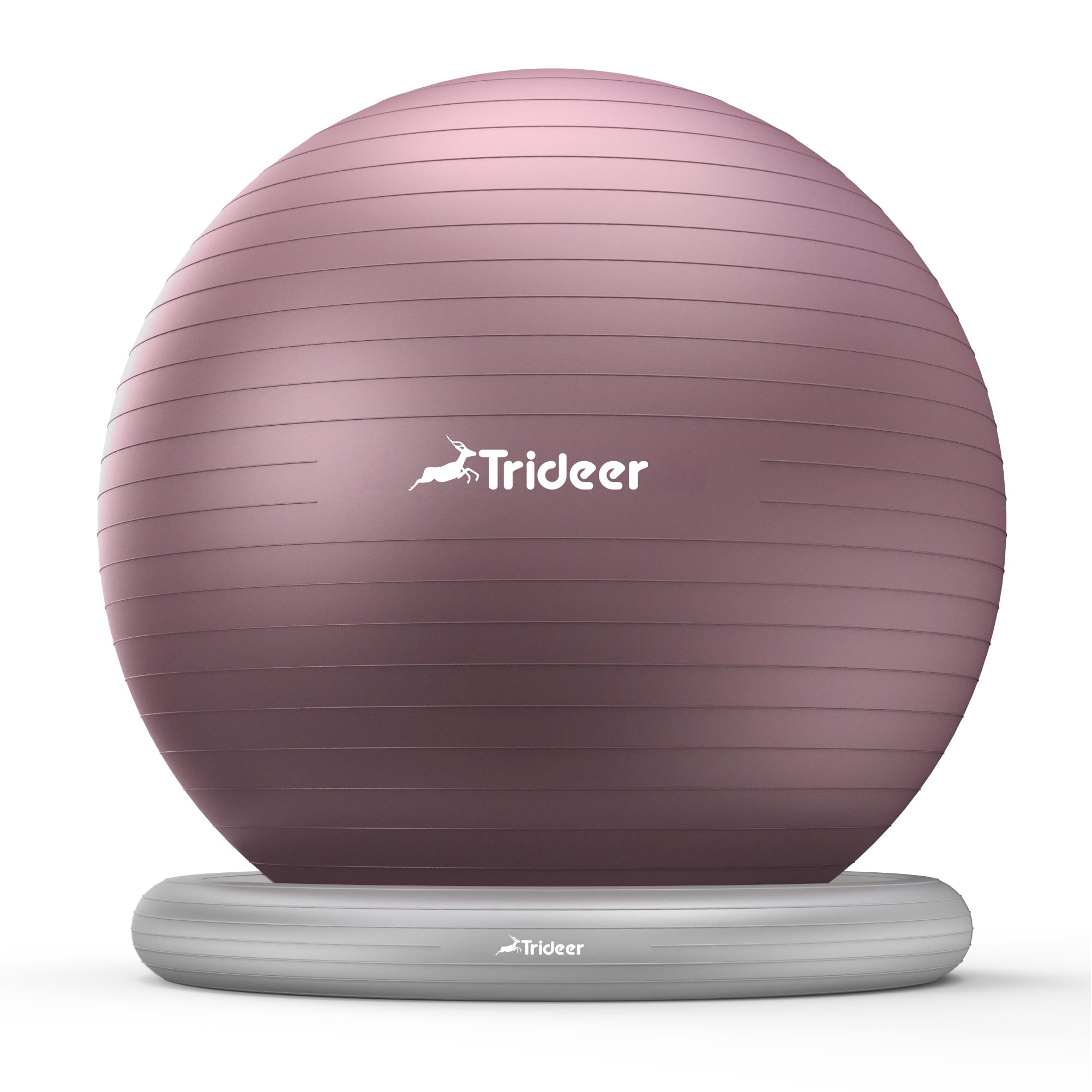 Photo 1 of Trideer Exercise Yoga Ball Chair with Base for Home Office Desk, Stability & Fitness Ball Seat to Relieve Back Pain, Home Gym Workout for Abs, Pregnancy Ball with Pump