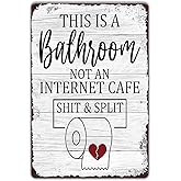 YOYI ART This is a Bathroom not an Internet Cafe Sign - Funny Bathroom Signs Decor, Vintage Metal Toilet Tin Signs for Bathroom, Farmhouse, Restroom Door and Wall Decor Art Accessories, 8 x 12 inch