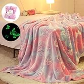 Anowpo Glow in The Dark Blanket Butterfly Gifts for Girls, Soft Blanket 3 4 5 6 7 8 9 10 11 12 Year Old Girl Gifts, Toddler Girls Toys Age 6-8,Grandkids Teens for Christmas Birthday Gifts, 50x60
