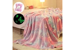 ANOWPO Glow in The Dark Blanket Butterfly Gifts for Girls,Soft Blanket 3 4 5 6 7 8 9 10 Year Old Girl Gifts,Toddler Girls Toys Age 6-8,Birthday for Grandkids Teens, 50x60