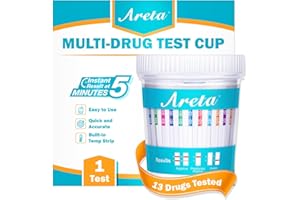 Areta Multi-Drug Test Cup: 13 Panel Urine Drug Test Kit for THC, AMP, BAR, BUP, BZO, COC, MDMA, MET, MTD, OPI, OXY, PCP, TCA, Instant Home Drug Screen Test-#ACDOA2-1134 (1 Pack)