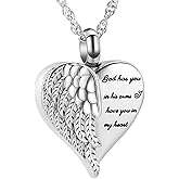 shajwo Cremation Heart Urn Necklace Ashes Jewelry for Women Men Keepsake Pendant Memorial Locket Ash Holder