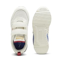 PUMA R78 Hook and Loop Sneaker, Warm White-Blue