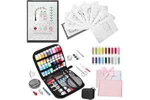 2026 Upgraded Removable Stitch Book Kit with Extra Thick Threads, Needles Threader Thimble Sewing Tool, DIY Embroidery Stitch