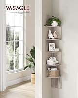 VASAGLE 5-Tier Corner Shelf Modern Zigzag Wall Display Heather Greige LBC072M01 view 2