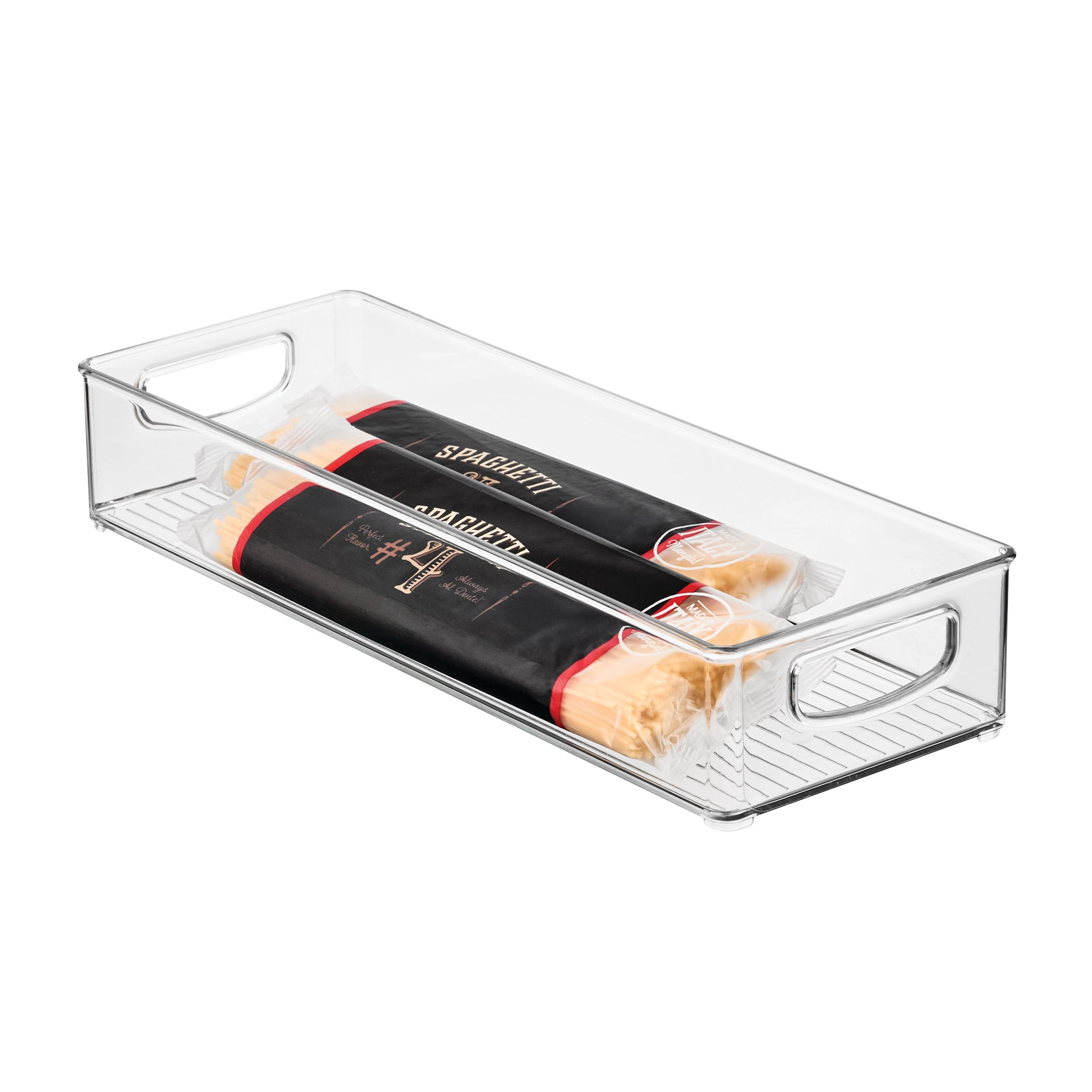 Photo 1 of **MAJOR DAMAGE**
iDesign Slim Extra Long Clear Storage Bin, Narrow Stackable Organizer for Kitchen or Pantry