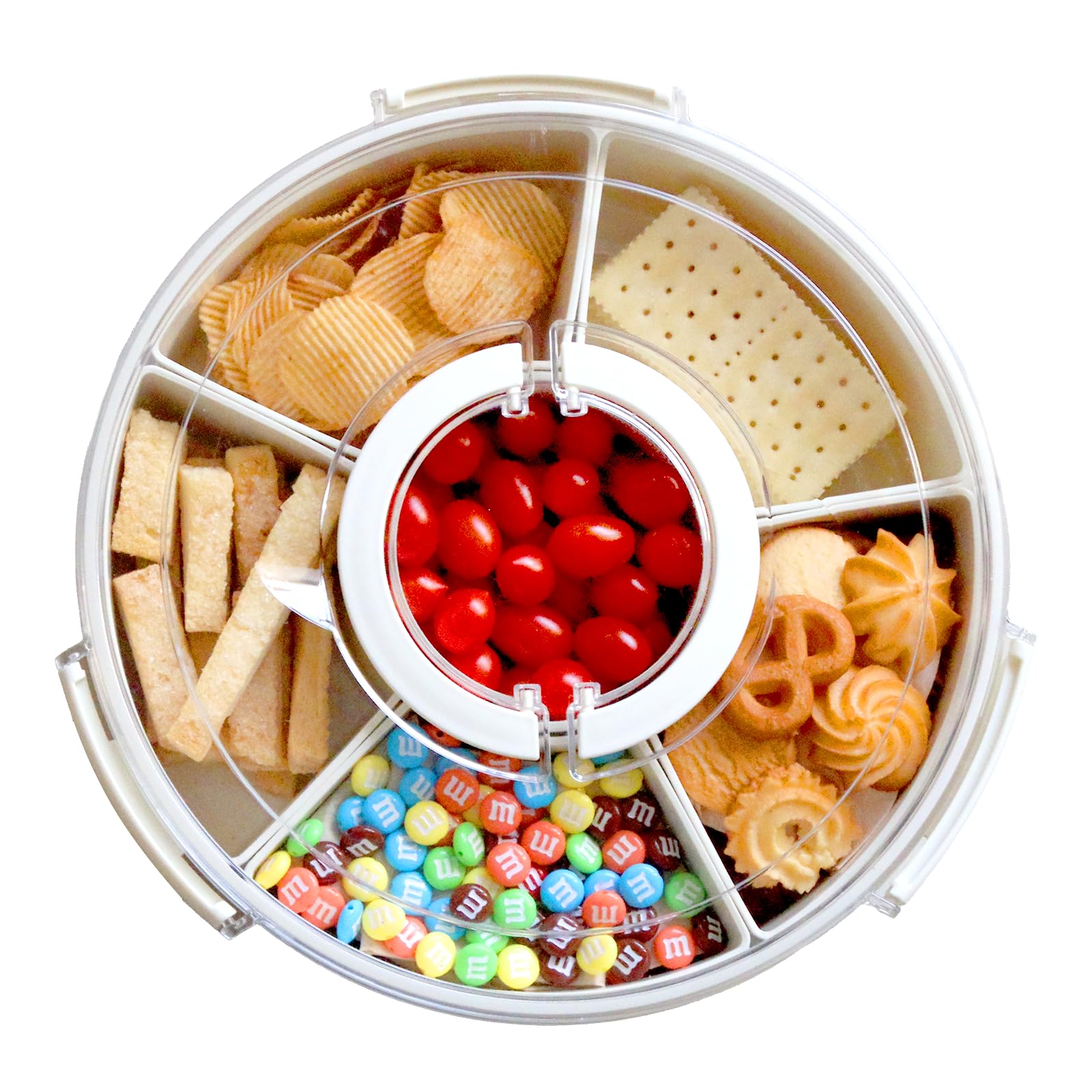 Photo 1 of **MAJOR DAMAGE**
Aurylixis Snackle Box Container, Divided Serving Tray with Lid and Handle for Chips and Dip, Fruits, Veggie, Snackle Box for Thanksgiving and Christmas Party, Entertaining