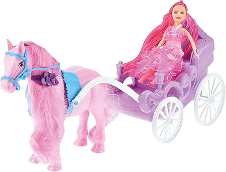 Amazon Toi Toys a馬と馬車とキラキラ姫馬馬車馬車城ファンタジー少女 おもちゃ おもちゃ