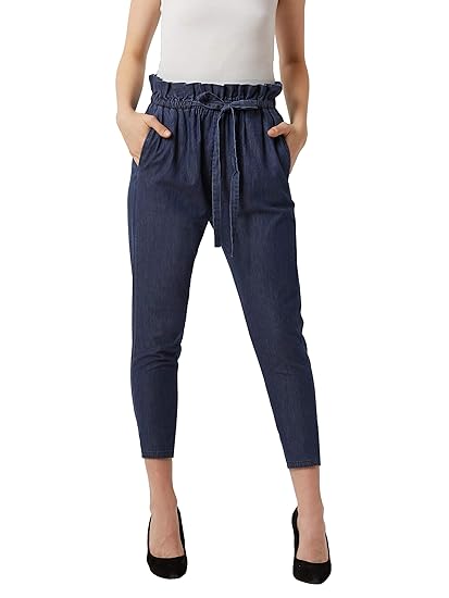 pleated denim pants womens