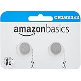 Amazon Basics 2-Pack CR1632 Lithium Coin Cell Battery, 3 Volt, Long Lasting Power, Mercury-Free