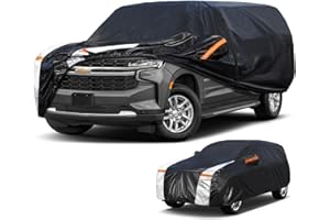 Cotryvox Large SUV Car Cover for Chevy Suburban 100% Waterproof All Weather, Heavy Duty Outdoor Full Exterior Covers Rain Sun Wind UV Protection.