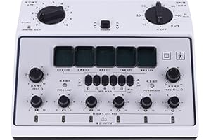 YUDNLIB Electric Acupuncture Stimulator Machine 5 Wave Types 6 Output Patch Massager, Adjustable Frequency Pulse Electrothera