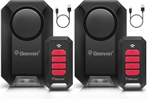 Geevon Loud 135dB Bike Alarms for Ebikes, 2 Pack Wireless Bike Alarm with Remote, Anti-Theft Bicycle Motorcycle Alarm Wireles