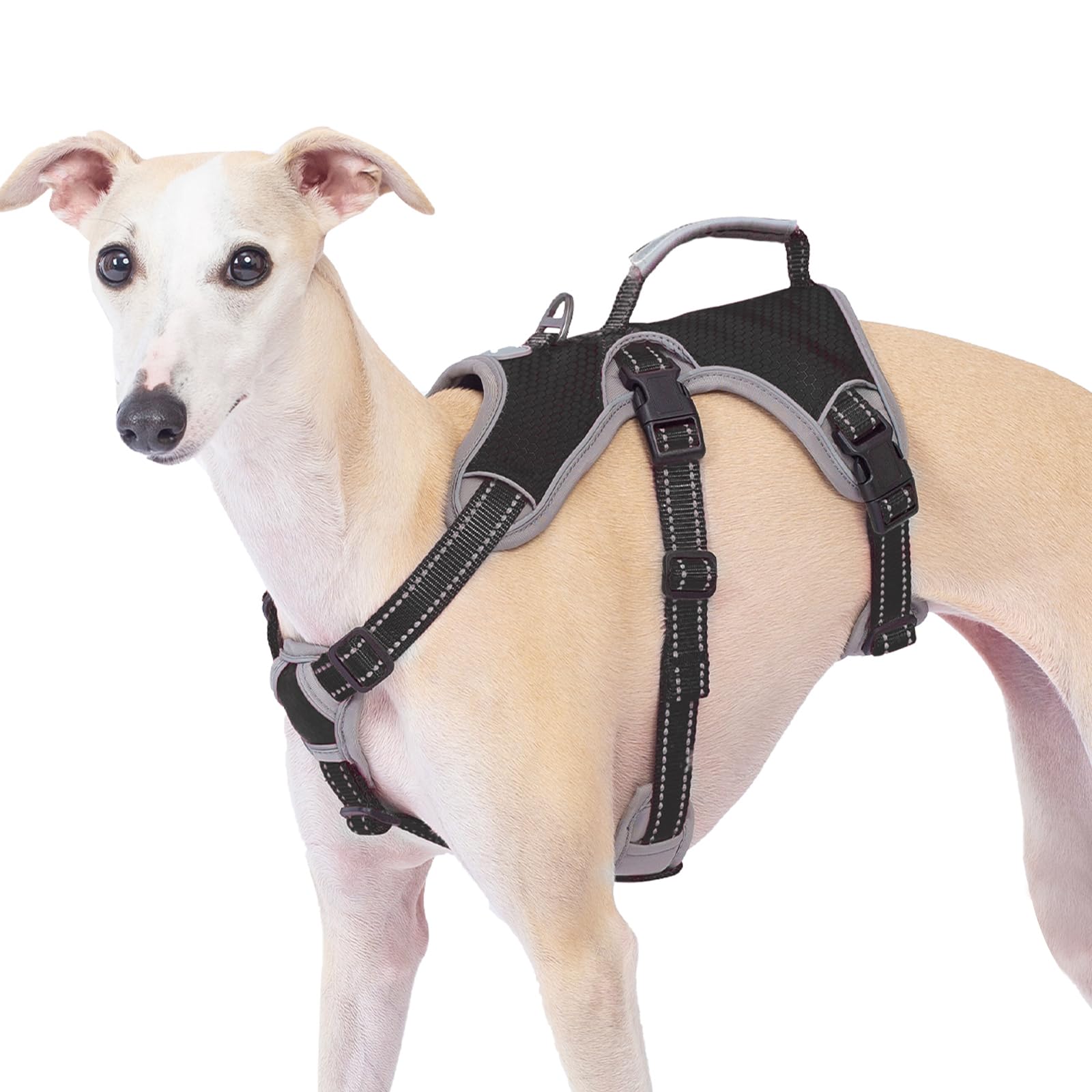 Huntboo Escape Proof Dog Harness with Handle, Adjustable, Breathable Vest for Medium Dogs - Walking, Training, Running Gear (Black) — image 1