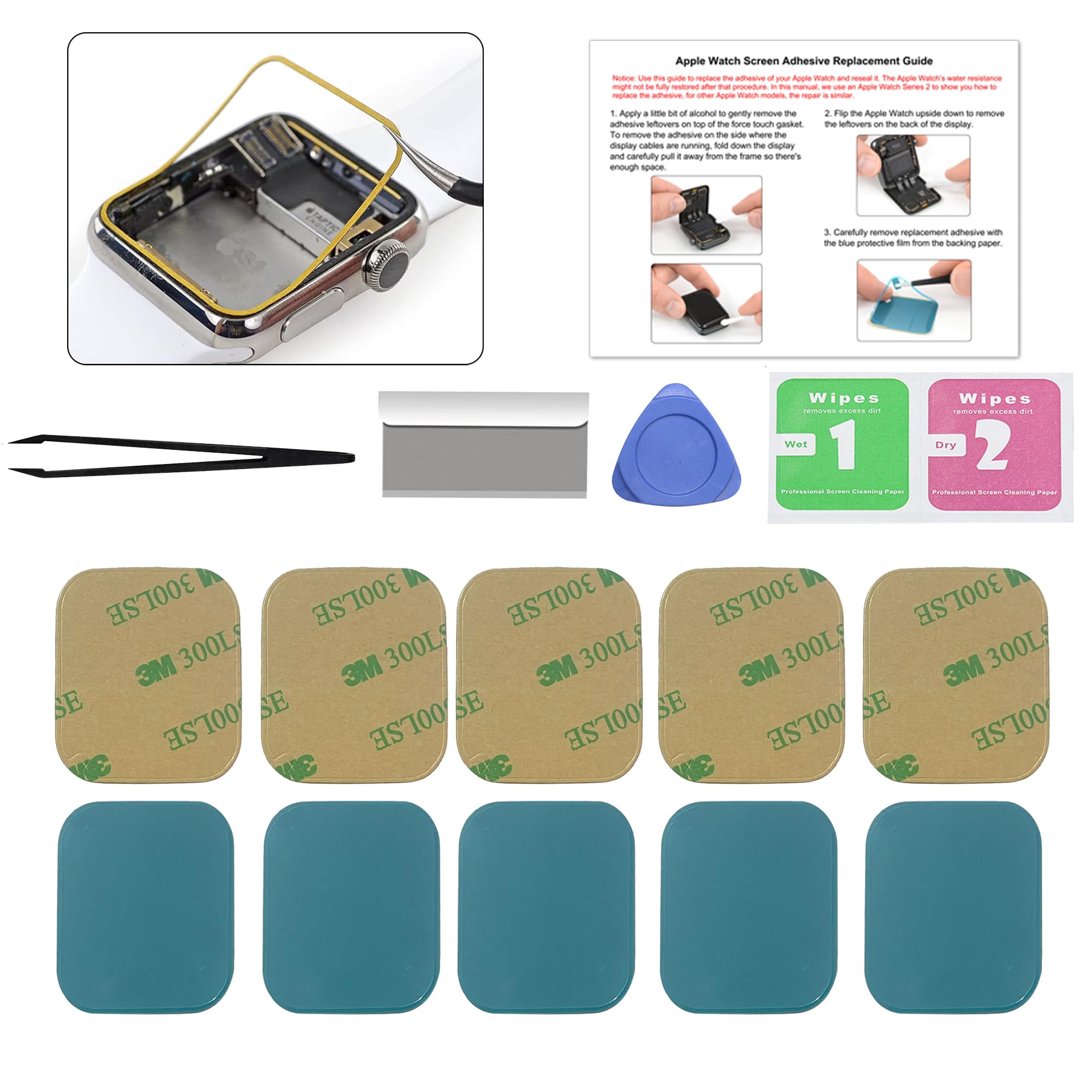 Photo 1 of BATLABB Waterproof Pre-Cut Screen Sticker Replacement Compatible with Apple Watch Series 4/5/6 44mm, with Repair Tools + Instruction Manual