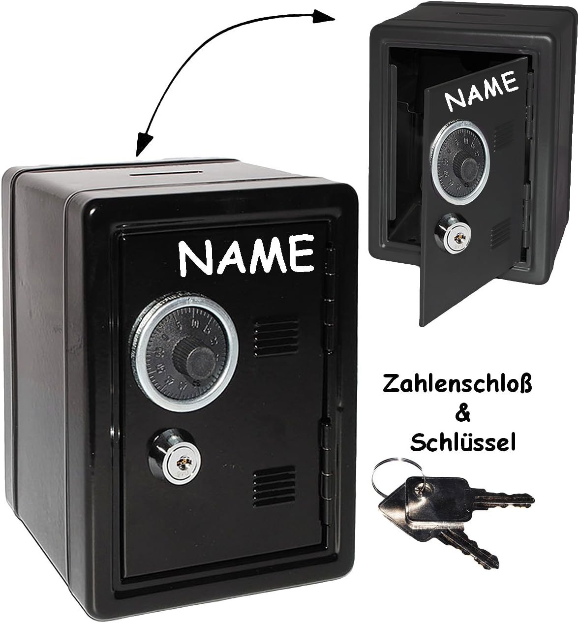 Spardose „Alles Schei… Ohne Mäuse“ – Mit Personalisiertem Namen, Schloss & Schlüssel, 16x12,5x8,5 Cm