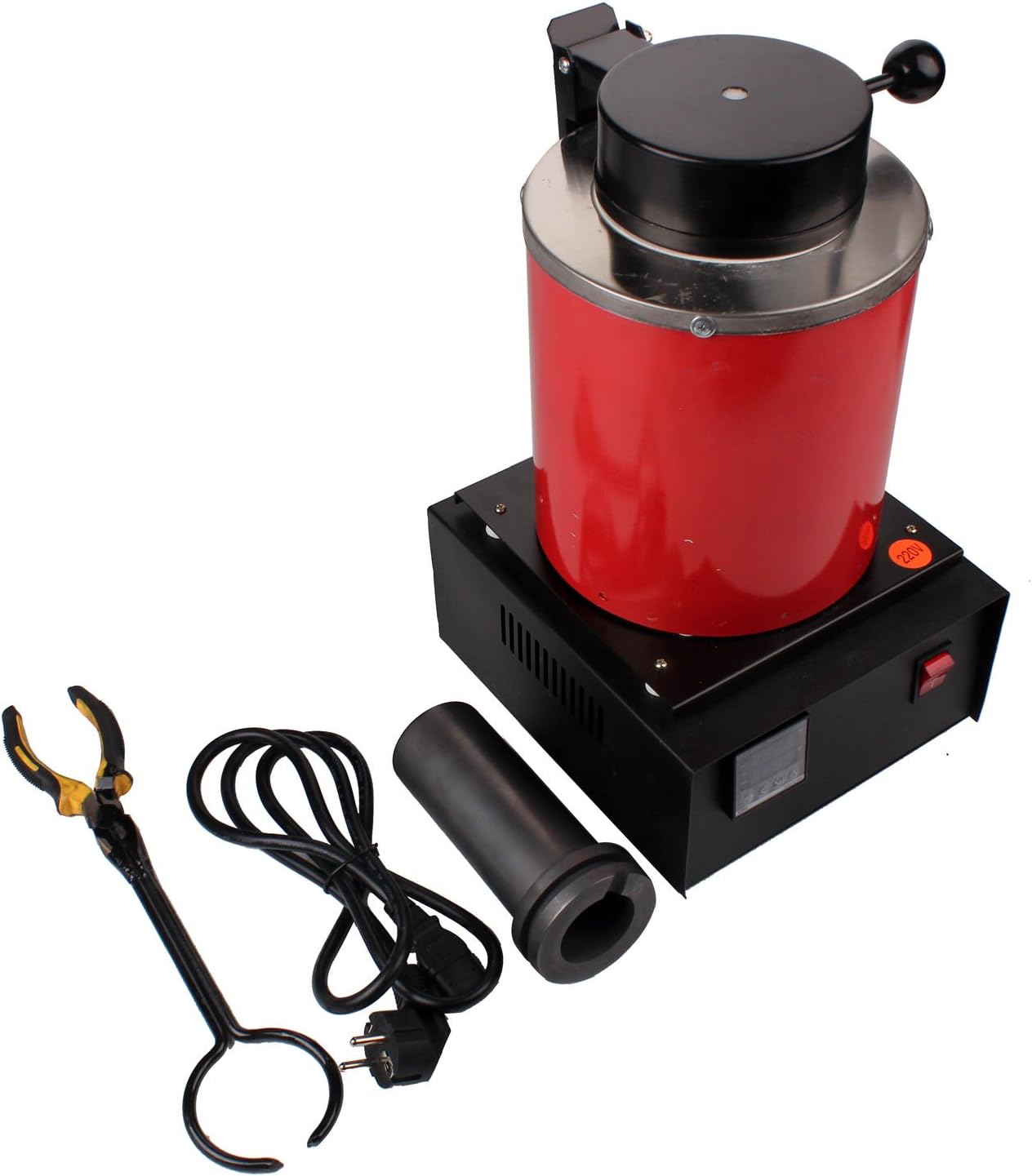 Zowaysoon 1400W 2KG Automatic Electric Melting Furnace Melt Scrap Jewlery Silver Gold Pour Bars 220V AC
