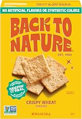 Back To Nature, Crackers Wheat Crispy, 6.5 Ounce | Kosher, No Dairy Added, Plant Based, Wheat Flour, Non GMO No High Fructose