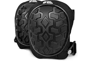 FREEKYROCK Professional Knee Pads for Work Construction with Heavy Duty Cap Foam Padding Gel Cushion Knee Pads for Men, Comfortable Adjustable Strong Strap, Military Grade Rivet for Flooring Gardening