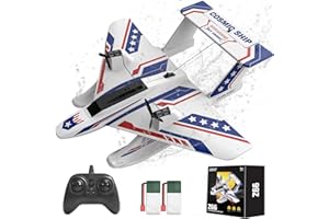 DEERC 3CH Amphibious RC Plane for Water, Land & Air, Remote Control Airplane Flying Boat Toys,2.4GHz 6-axis Gyro Stabilizer RTF Glider Aircraft Jet for Kids Adults Beginners Boys