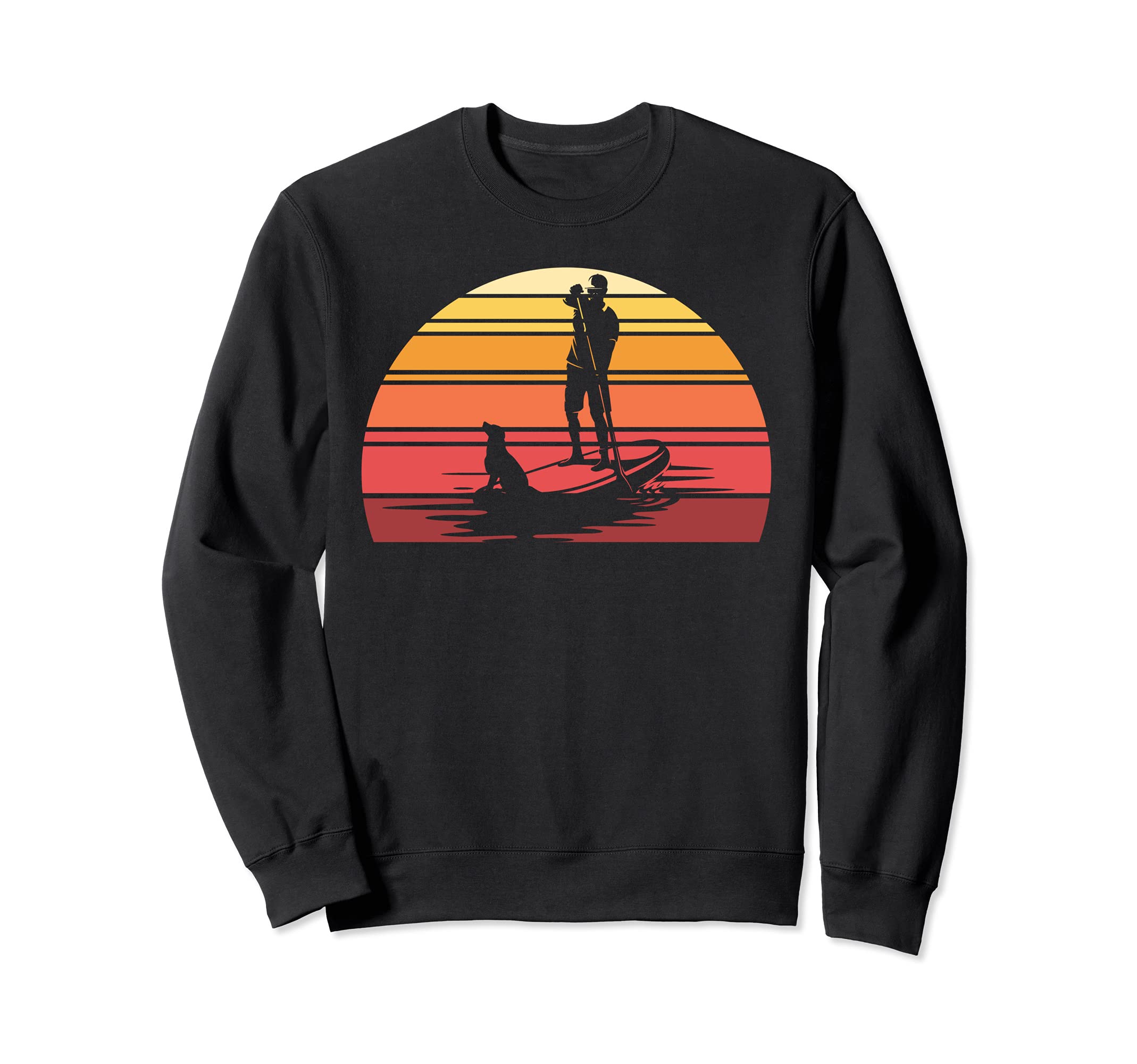 Retro Stand Up Paddler Animal Dog SUP Stand Up Paddling Sweatshirt