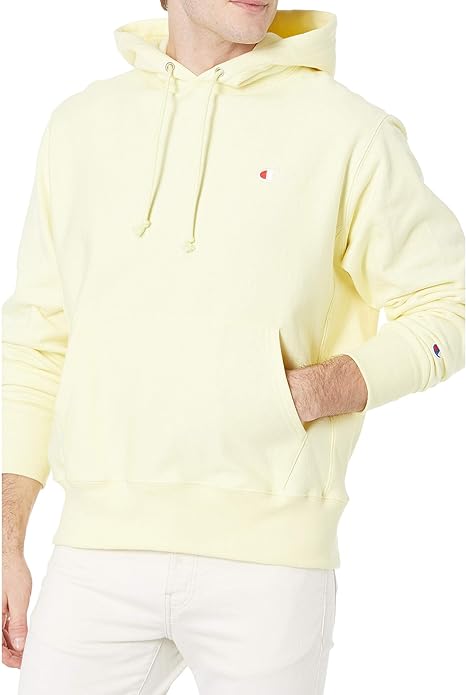 Champion Men's Reverse Weave Left Chest C Pullover, Lemon Glacier, Small: Amazon.com.au: Fashion