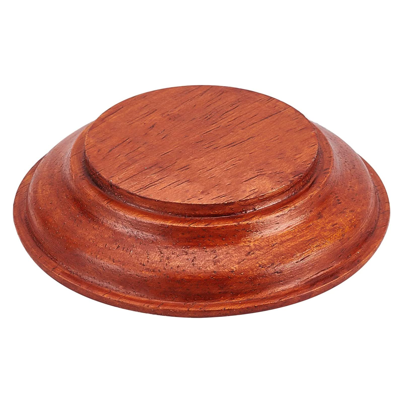 FINGERINSPIRE Nature Wood Display Base Round Orange Red Wooden Base 9.5x2cm Wood Display Stand Wooden Pedestal for Figure Toy Model DIY Crafts Display or Home Decoration