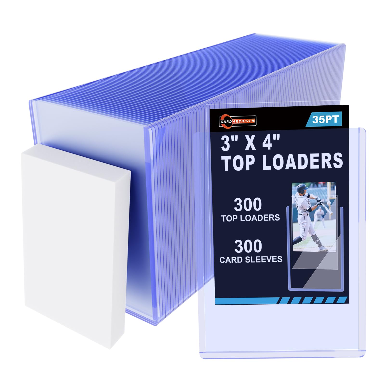 Photo 1 of 600ct Card Sleeves Top Loaders for Cards - Toploads for Cards, 3"x4" Hard Plastic Protectors & Clear Rigid for Trading, Sports, Baseball Cards (300 Hard + 300 Penny Sleeves, 600 Total)