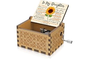 BOOB Wood Sunflower Cute Music Box You are My Sunshine Wooden Colorful Musical Gifts from Mom to Daughter for Birthday/Christmas/Valentine's Day/Thanksgiving Day/Mother's Day
