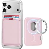 HiWe for MagSafe Wallet: 3-Card Holder, RFID Blocking, Stronger Magnets | Magnetic Wallet for iPhone 18 Pro Max 18 Pro &amp; 17 16 15 14 13 12 Series, Slim, 1 Slot, Pink