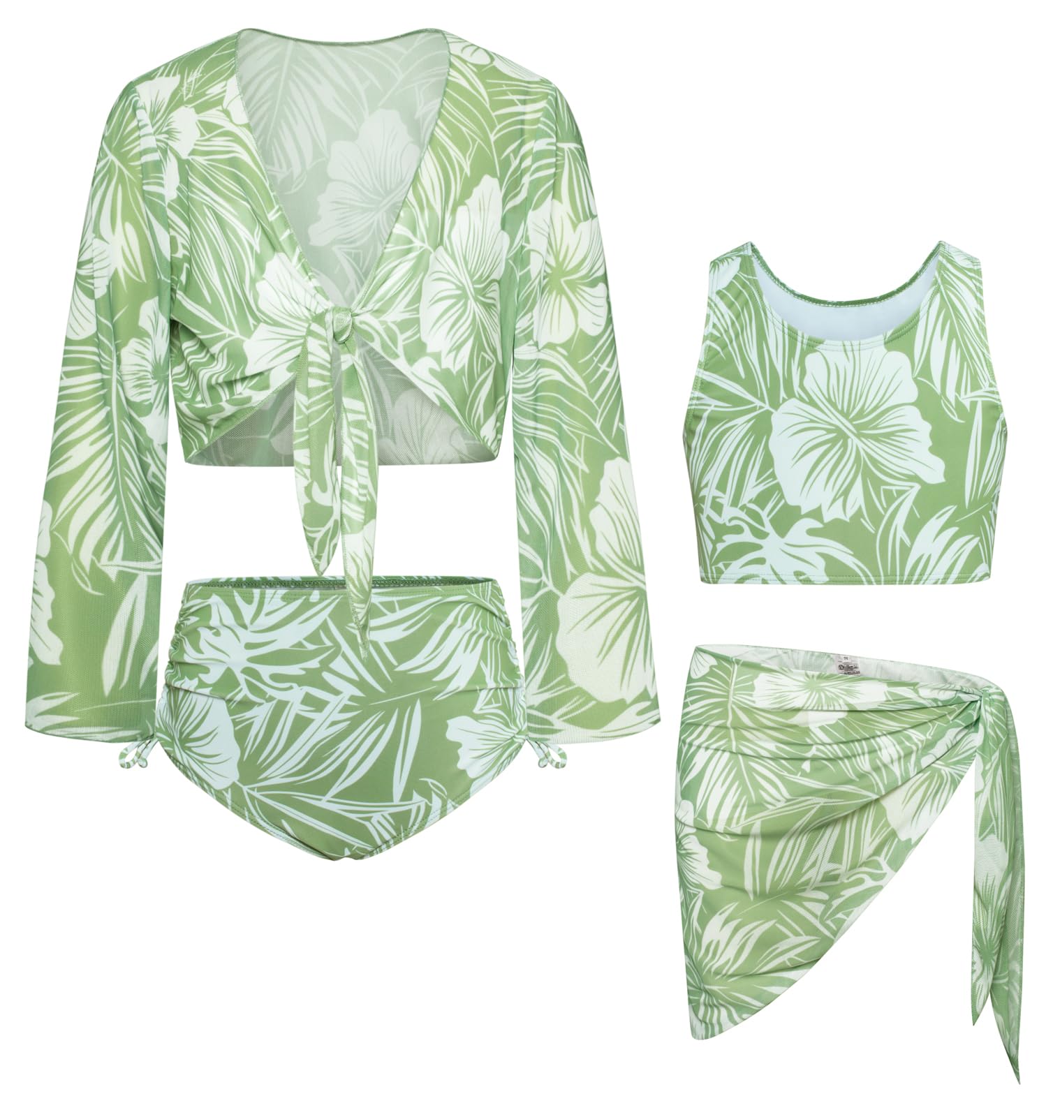 GRACE KARIN Green Bathing Suit for Girls Coconut