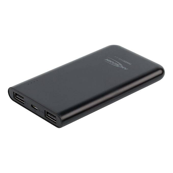 ANSMANN Mini Powerbank 5000 mAh & 2.1A Ausgang TÜV geprüft - Power Bank 2 USB Ports & LED Statusanzeige - Ladegerät für alle 