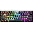 GK61 Mechanical Gaming Keyboard 61 Keys Multi Color RGB Illuminated LED Backlit Wired Programmable for PC/Mac Gamer Tactile (Gateron Optical Brown)