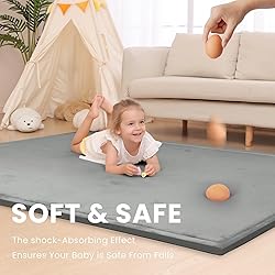 Baby Play Mat for Floor,1.3" Thick Memory Foam