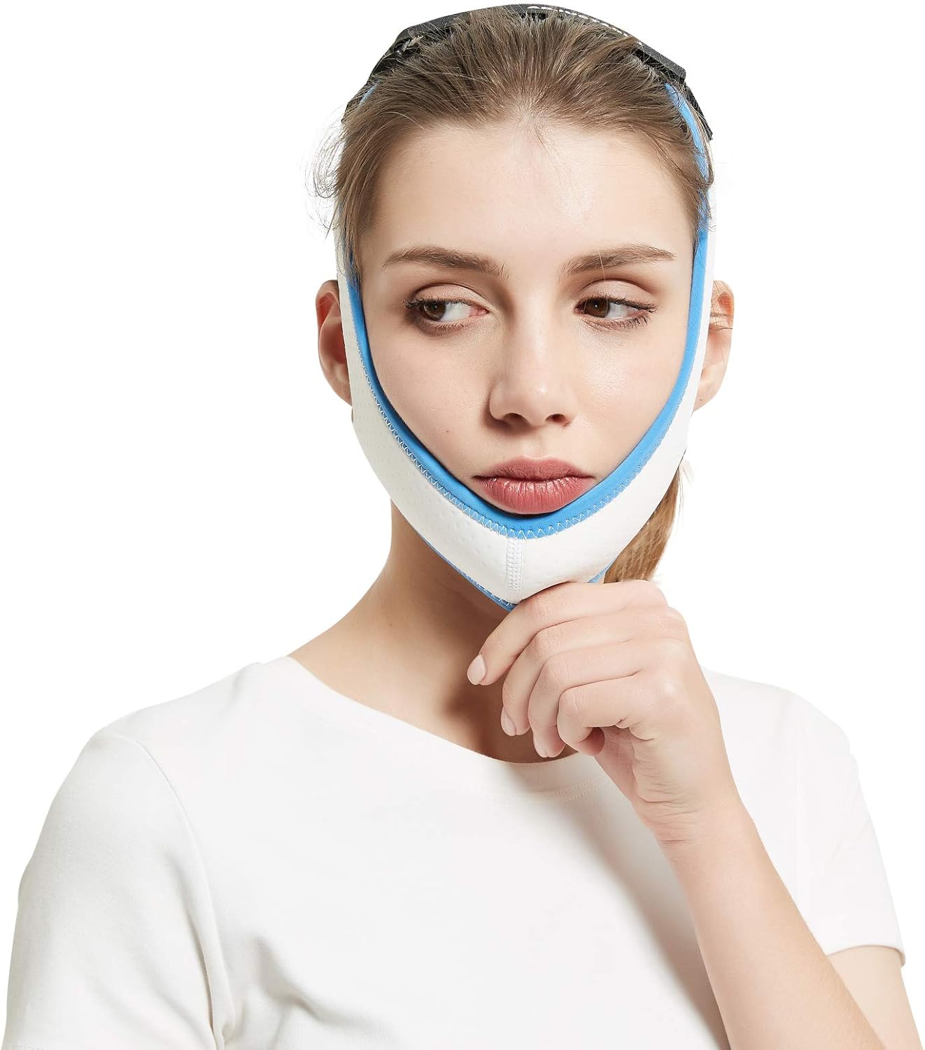 Anti Snoring Devices Chin Strap for CPAP Users and Mouth Breathers - Advanced Solution Stop Snore Sleep Aid for Women and Men (White): Health & Personal Care