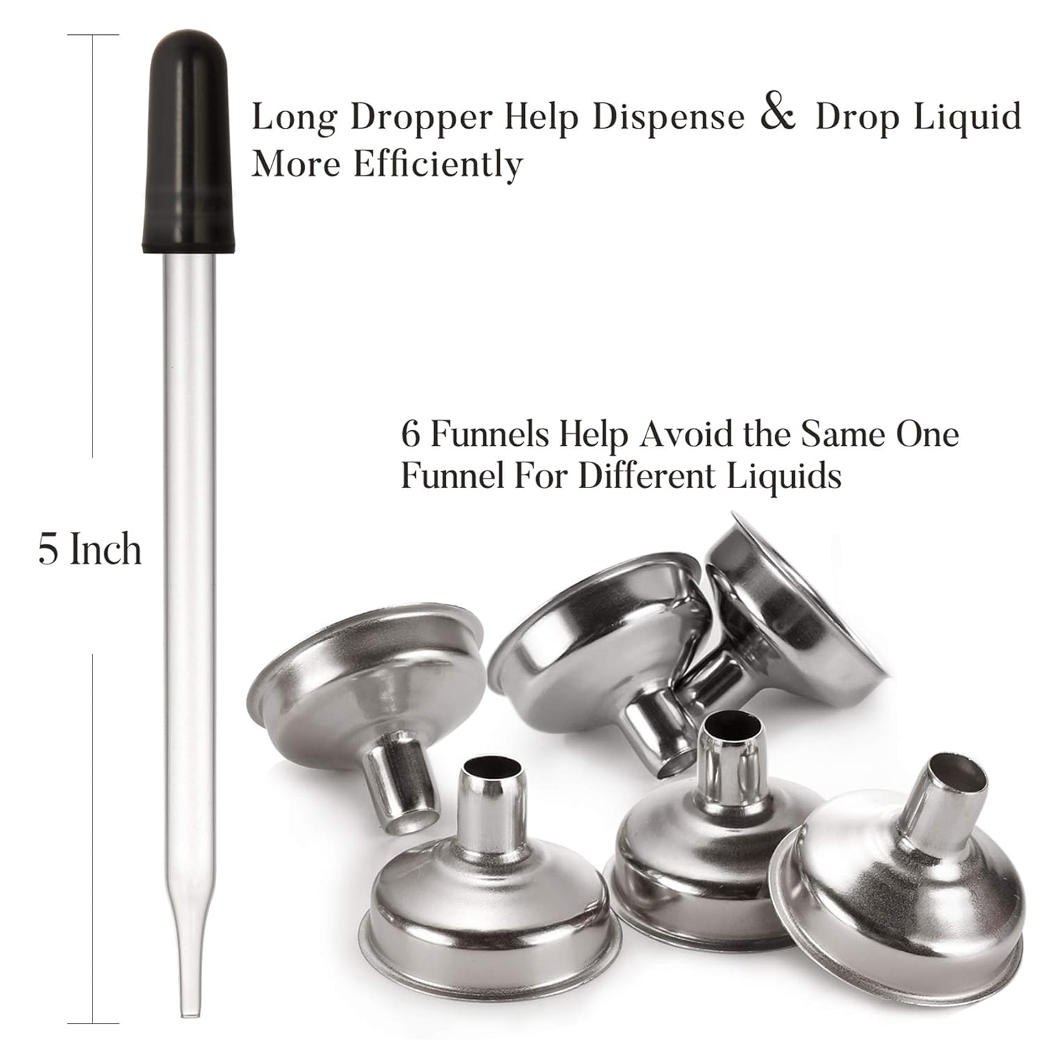 24, 1 oz Dropper Bottles for Essential Oils with 6 Stainless Steel Funnels & 1 Long Glass Dropper - 30ml Amber Glass Bottles with Eye Droppers - Tincture Bottles, Leak Proof Travel Bottles for Liquids: Industrial & Scientific