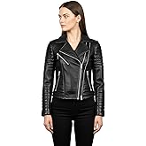 Nyx Women’s Genuine Leather Biker Jacket – Stylish Asymmetrical Zip Motorcycle Coat, Premium Durable Leather Outerwear