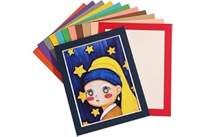 HOTUO 12 Pack A4 Paper Frames for Kids Drawing, Colorful Cardboard Picture Frame with PVC Film, Display 8.5x11