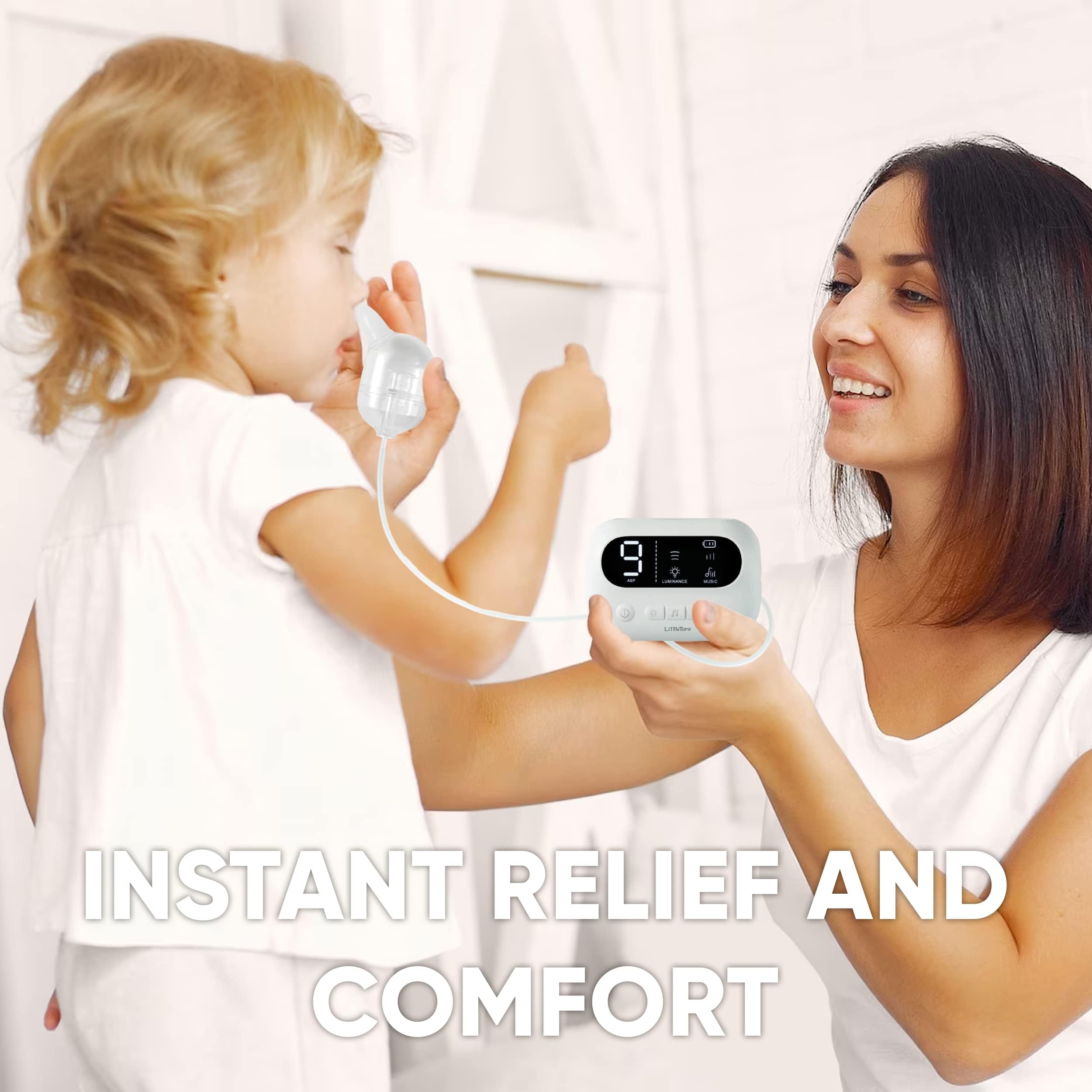 Pro Baby Nasal Aspirator - Built-in Music & Night Light - Rechargeable Nose Booger Sucker for Infants Babies Kids Toddlers - Snot Removal