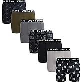 Lucky Brand Mens Boxer Briefs - 7 Pack 6'' Inseam Mens Underwear Boxers
