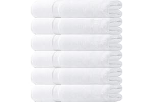 WHITE CLASSIC Wealuxe White Bath Towels 22x44 Inch, Cotton Towel Set for Bathroom, Hotel, Gym, Spa, Soft Extra Absorbent Quick Dry 6 Pack