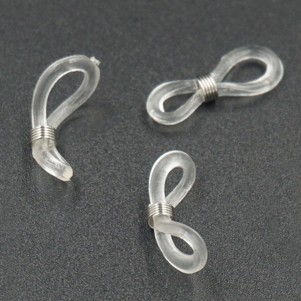 Bluemoona 100 PCS - Multi-Purpose Glasses Rope Spare Rubber Ring Spectacle Chain Cord Ends