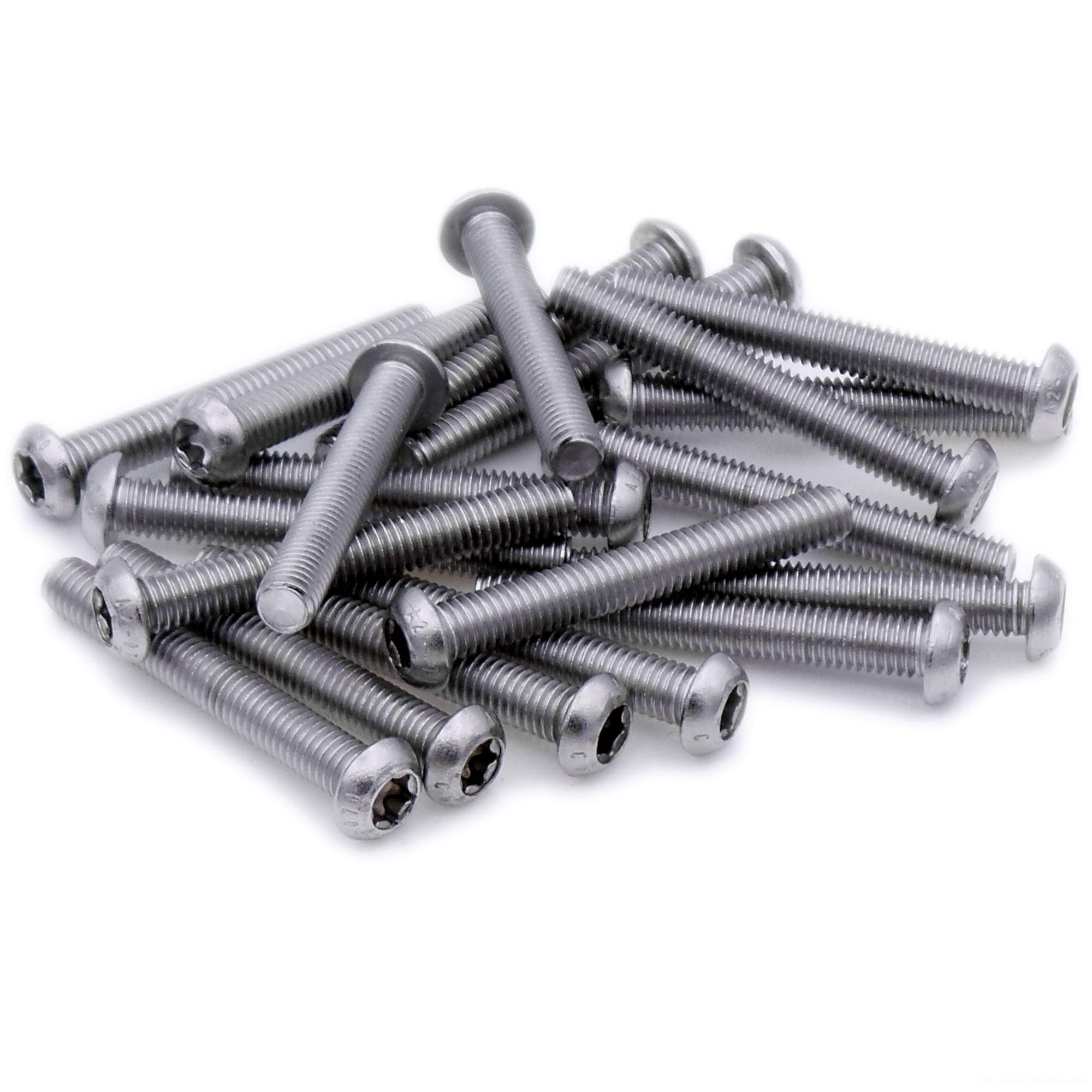 M4 (4mm x 5mm) TX Socket Button Machine Screw (Bolt) - Stainless Steel (A2) (Pack of 20)