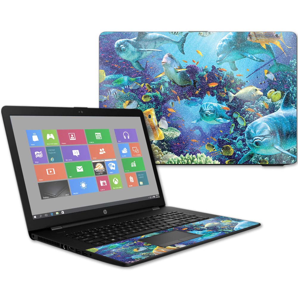 Photo 1 of MightySkins Glossy Glitter Skin for HP 17t Laptop 17.3" (2017) - Ocean Friends | Protective, Durable High-Gloss Glitter Finish | Easy to Apply, Remove, and Change Styles | Made in The USA