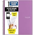 Five Star Spiral Notebook Plus Study App, 1 Subject, College Ruled Paper, 100 Sheets, 8-1/2" x 11", School, Amethyst Purple (38744)