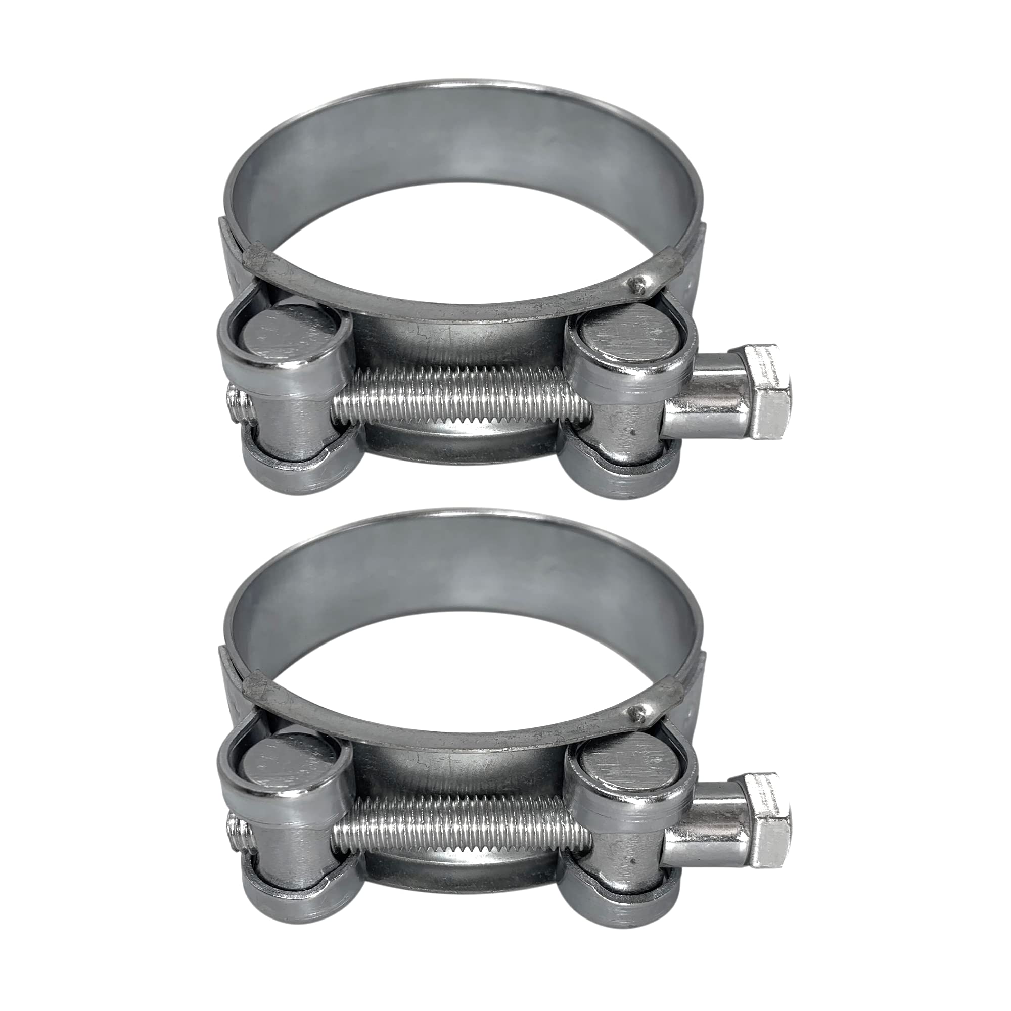 (Pack of 2 pcs) Pipe 68-73 mm Strong Reinforced Pipe Clamps, Galvanized Steel Tube Hose Clamp Fasteners (2 pcs, 68-73 mm)