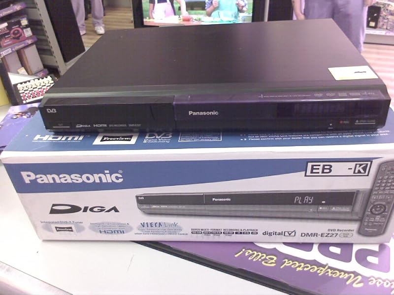 Panasonic DMR-EZ27 DVD Recorder 1080P Freeview Multi Format Black Remote
